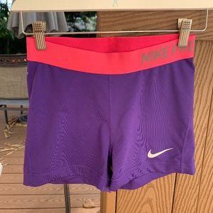 Medium Nike Shorts | Purple with Pink Band